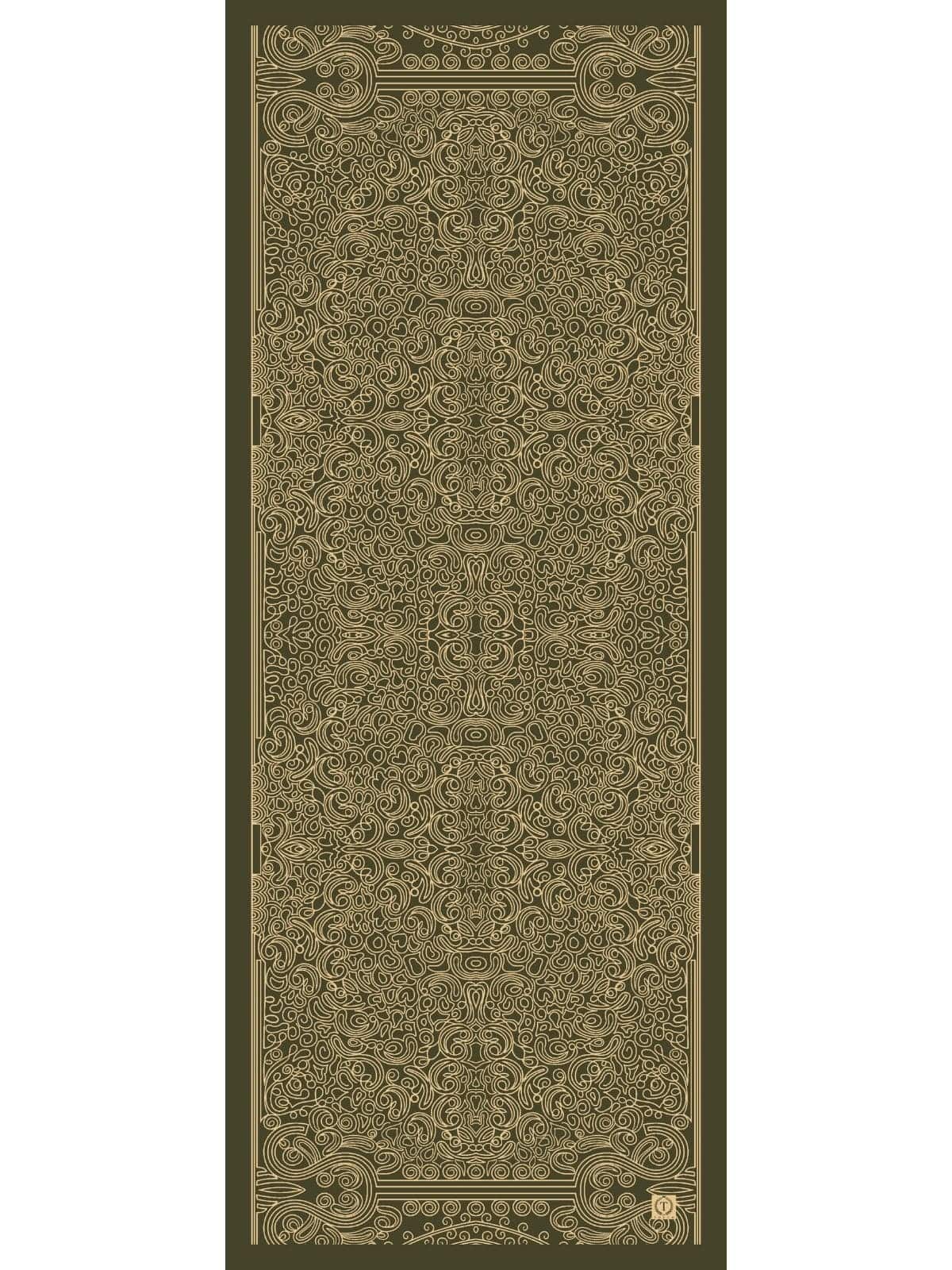 Haki Ebruli Desen Pamuk İpek Şal - Görsel 8