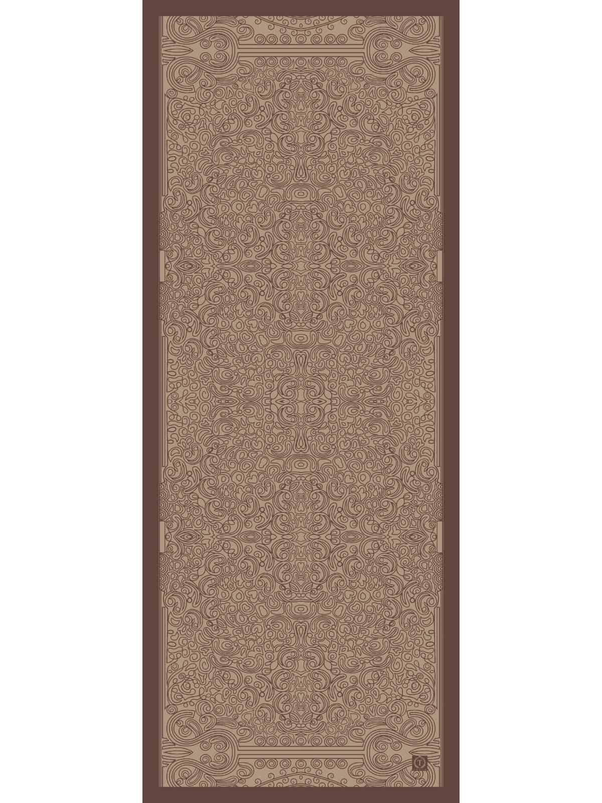 Mocha Ebruli Desen Pamuk İpek Şal - Görsel 3