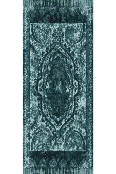 Turkuaz Samanyolu Yün İpek Şal