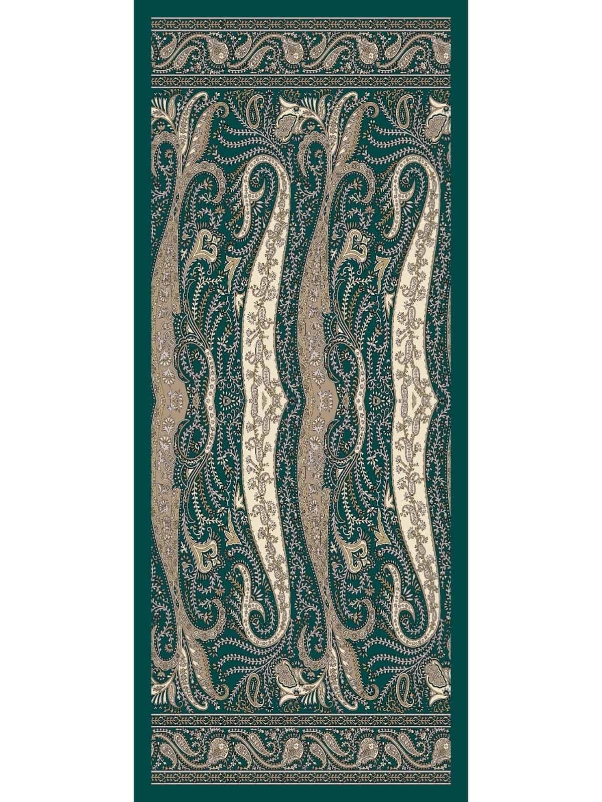 Zümrüt Dalga Desen Pamuk İpek Şal