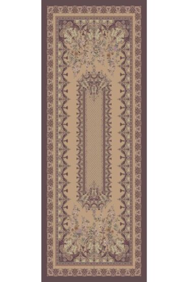 Latte Safir Desenli Yün İpek Şal