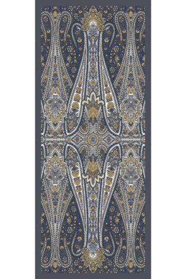 Füme Damask Desen Pamuk İpek Şal