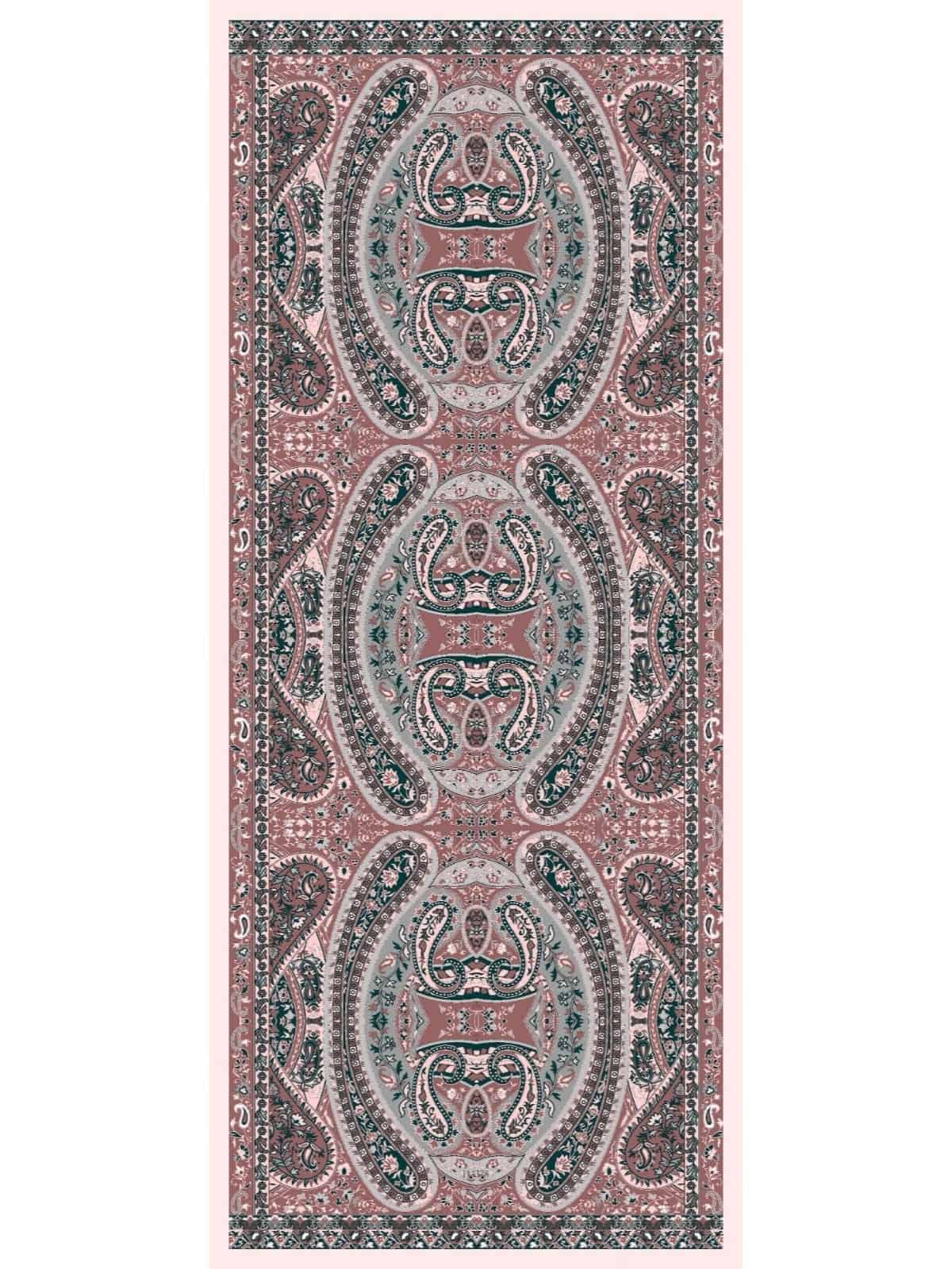 Pudra Çini Desen Pamuk İpek Şal