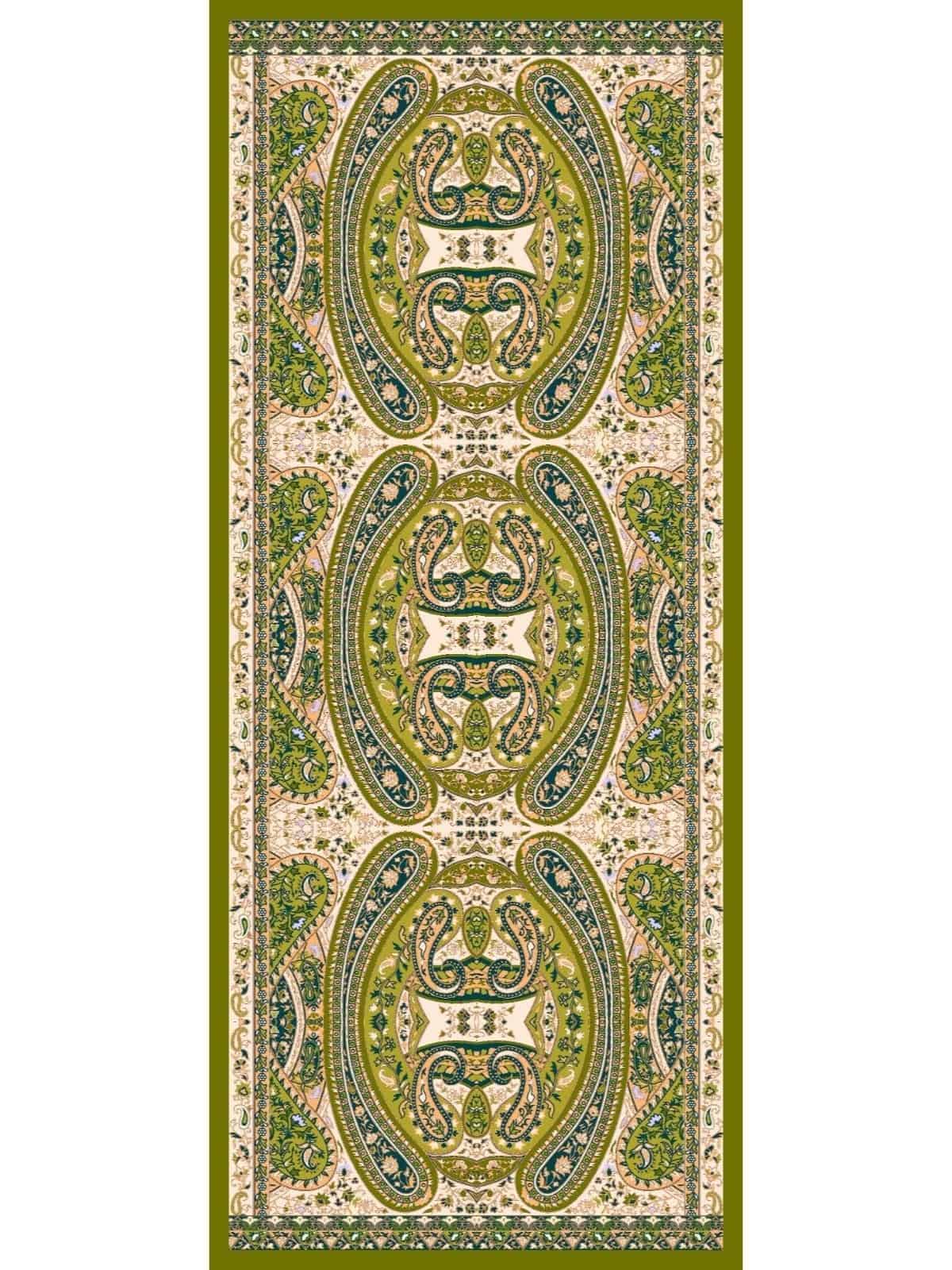 Fıstık Çini Desen Pamuk İpek Şal