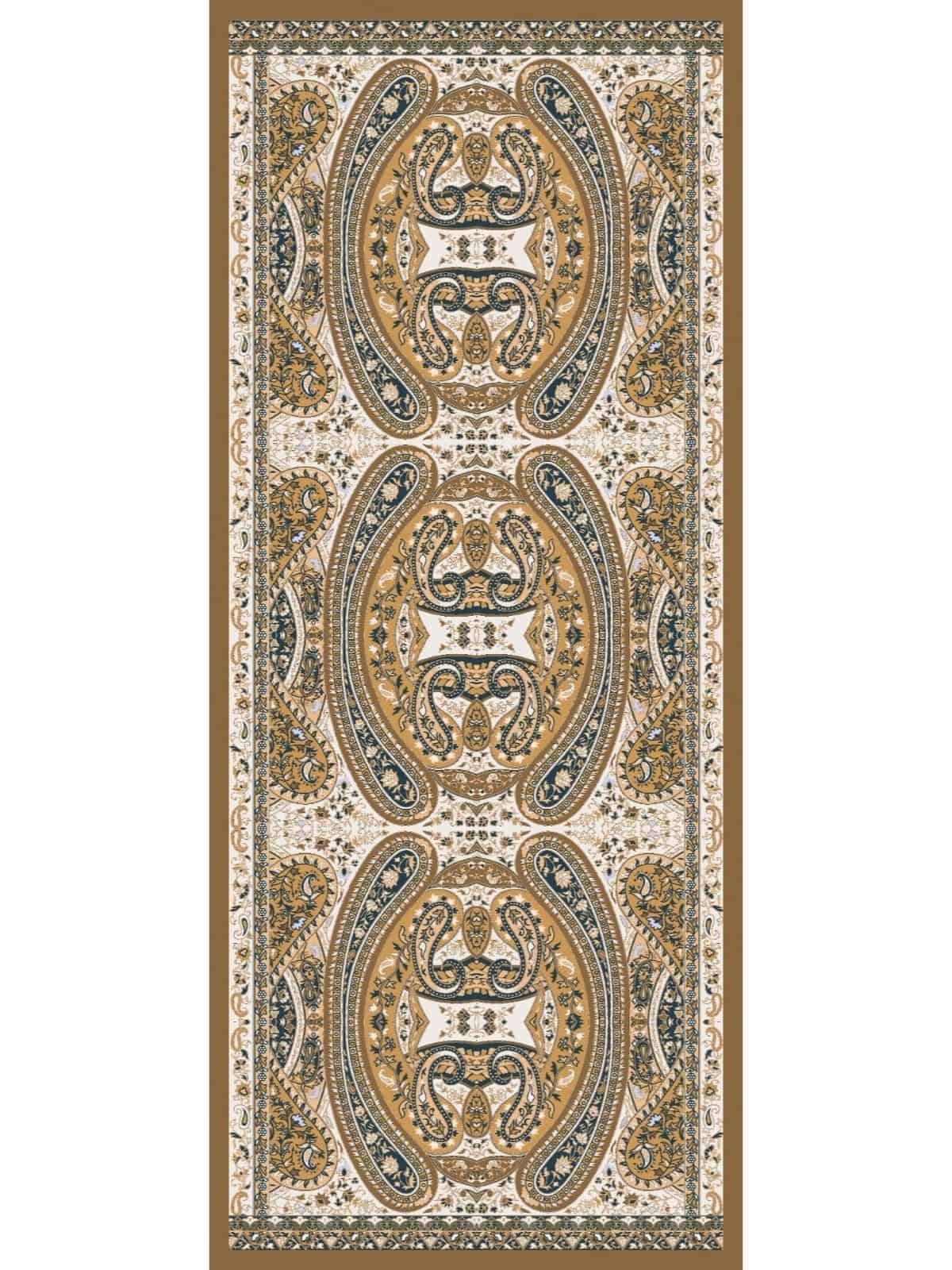 Mocha Çini Desen Pamuk İpek Şal