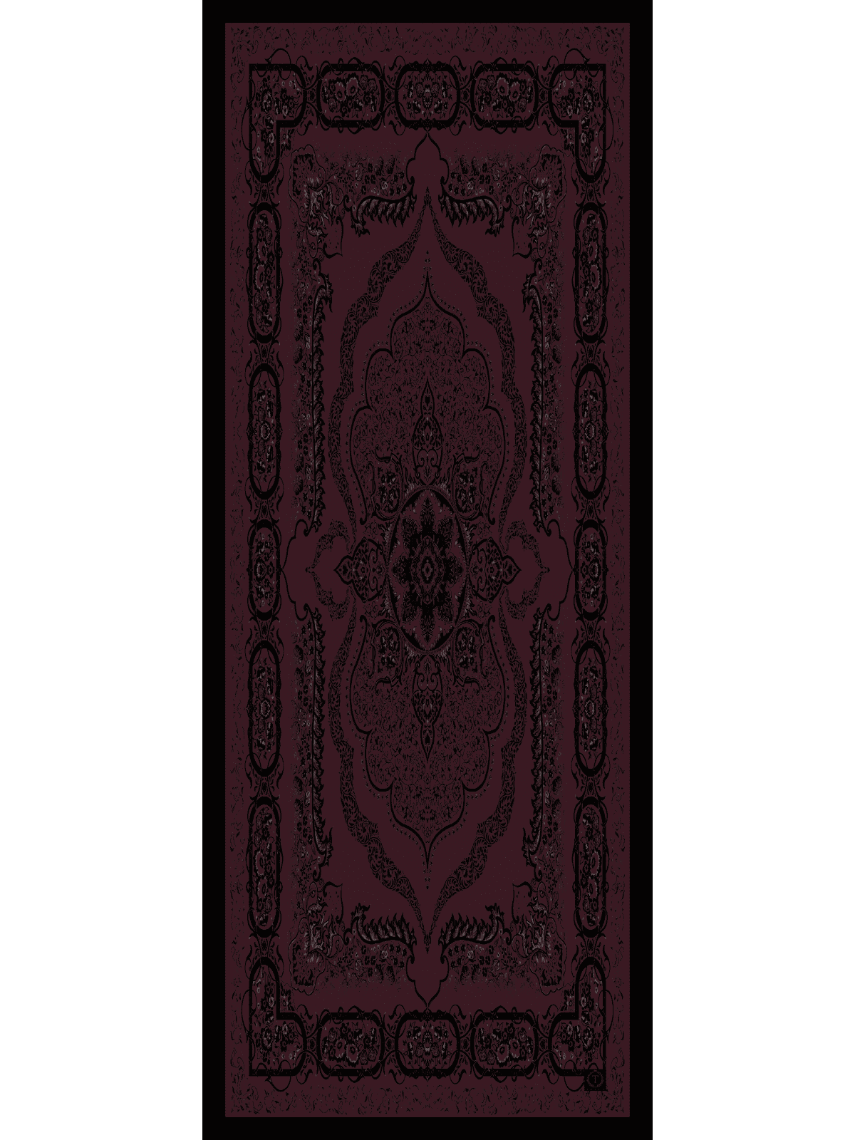 Bordo Ruku Desenli Pamuk İpek Şal - Görsel 3