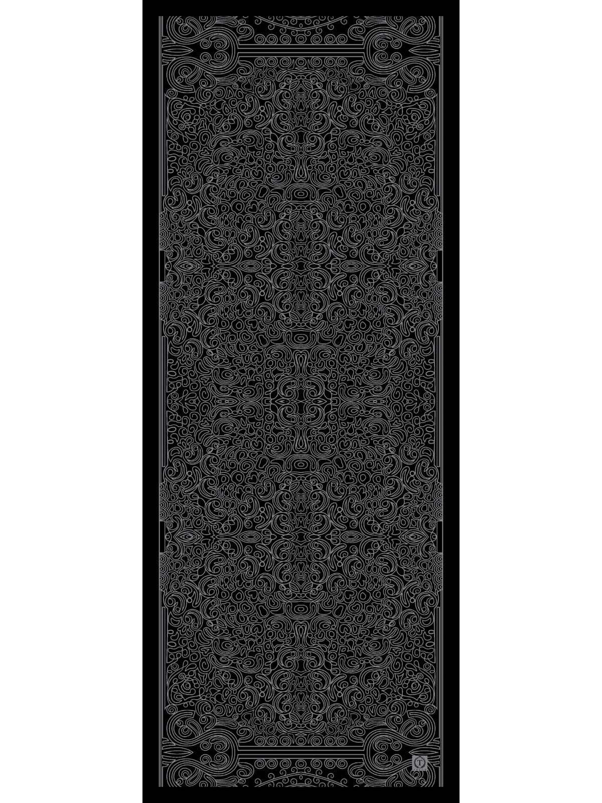 Siyah Ebruli Desen Pamuk İpek Şal - Görsel 6