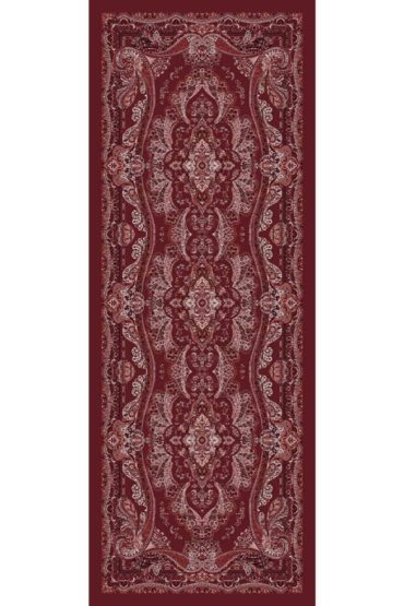 Vişne Sedef Desenli Yün İpek Şal