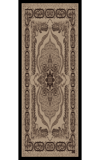 Safran Ruku Desenli Pamuk İpek Şal