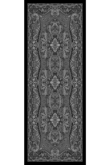 Siyah Sedef Desenli Yün İpek Şal