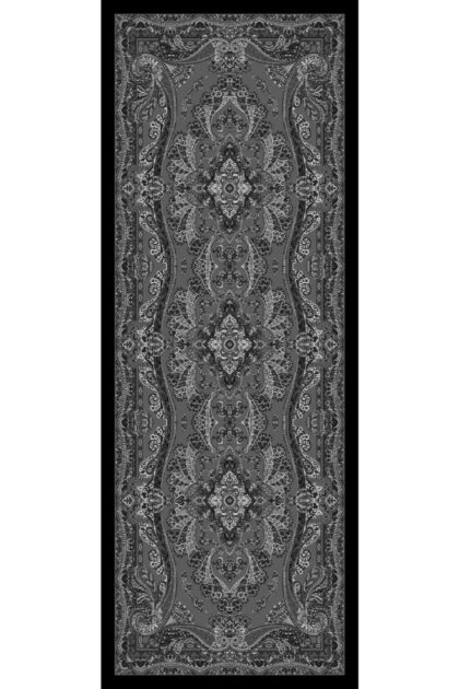 Siyah Sedef Desenli Yün İpek Şal