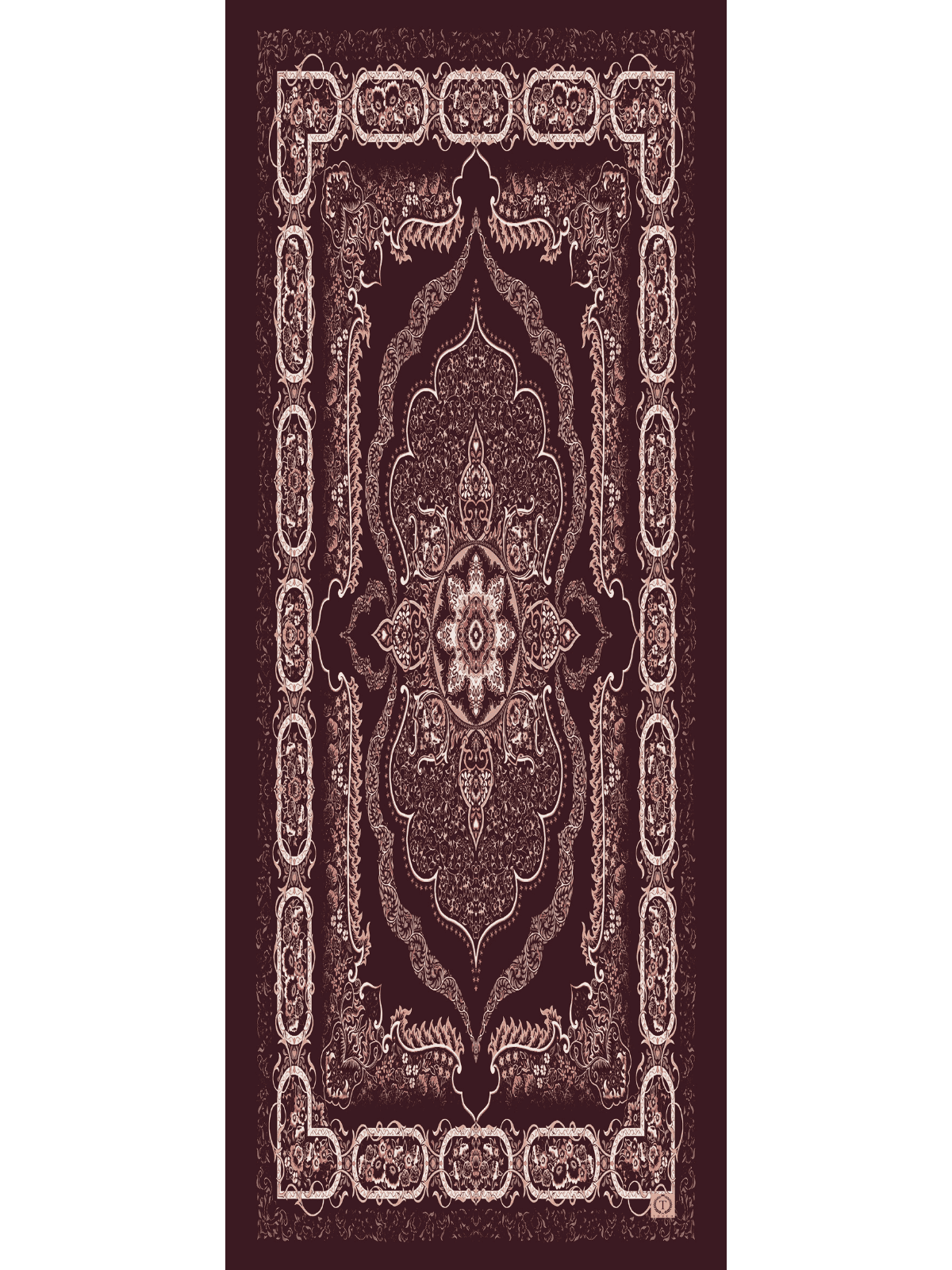 Mor Ruku Desenli Pamuk İpek Şal - Görsel 5