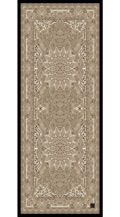 Vizon Zambak Desenli Yün İpek Şal