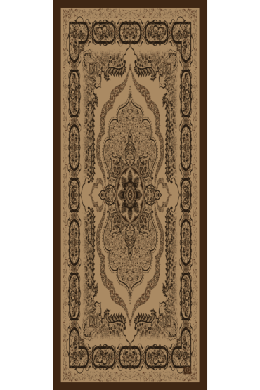 Camel Ruku Desenli Pamuk İpek Şal