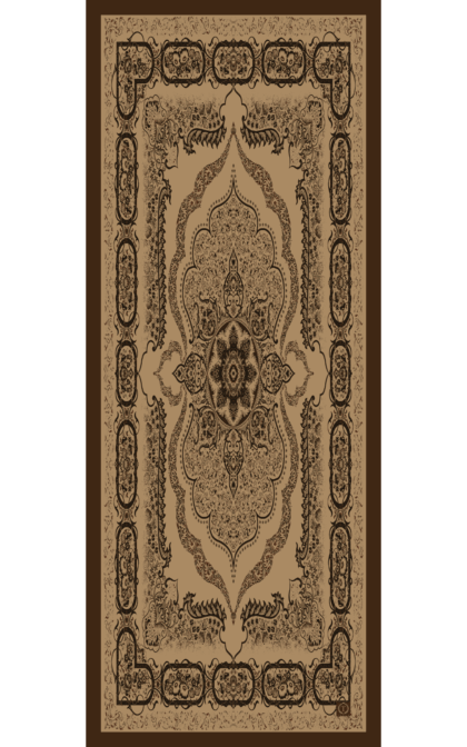 Camel Ruku Desenli Pamuk İpek Şal