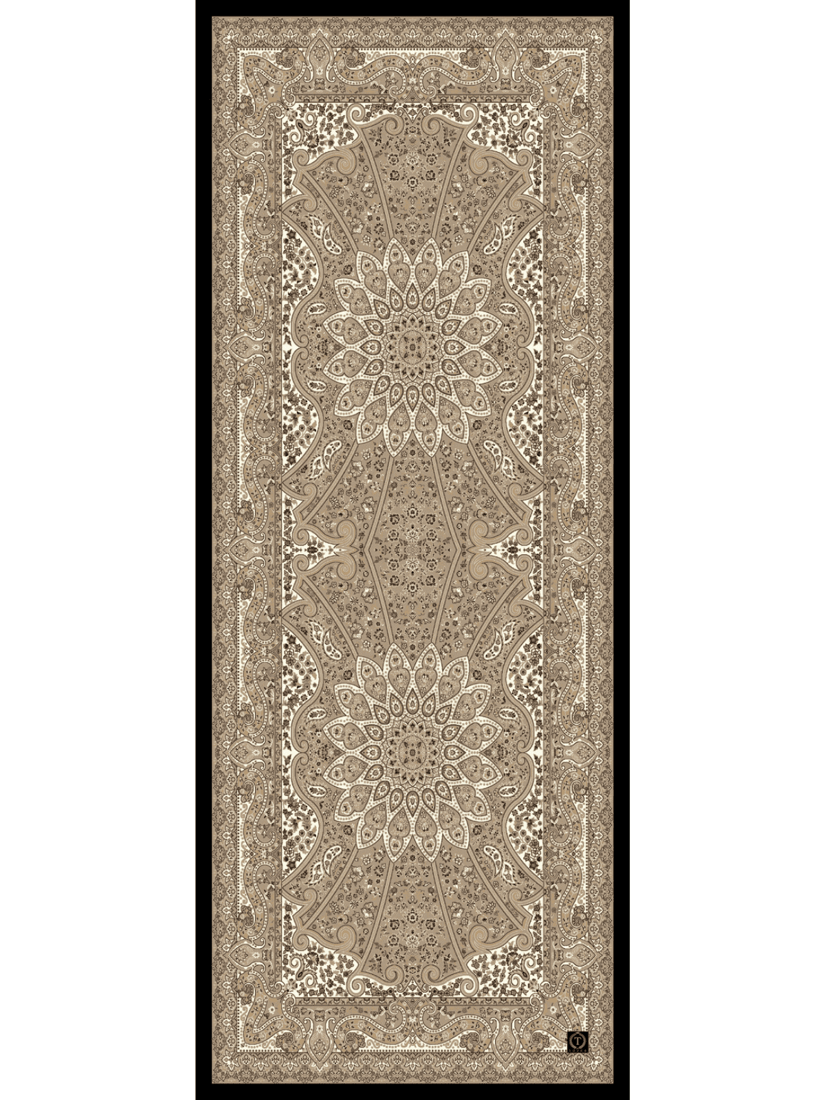 Vizon Zambak Desenli Yün İpek Şal