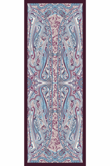 Mor Manolya Desen Pamuk İpek Şal