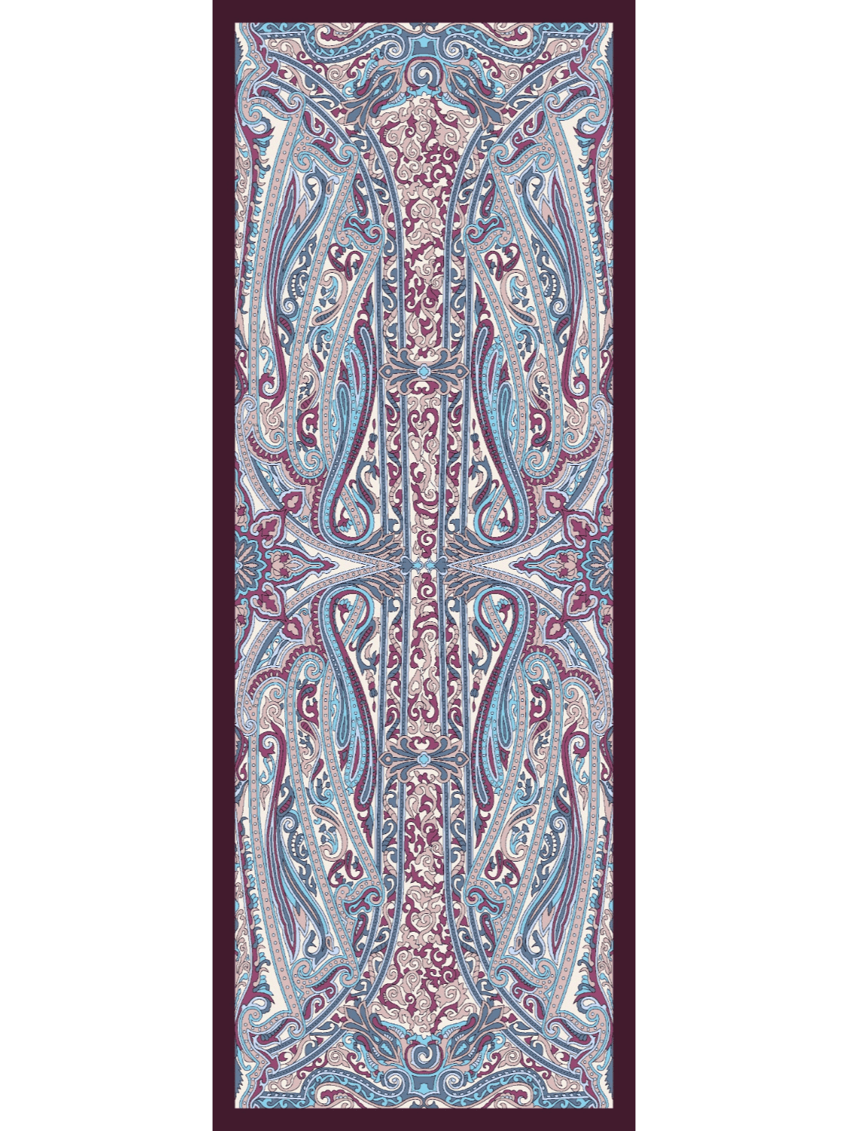 Mor Manolya Desen Pamuk İpek Şal