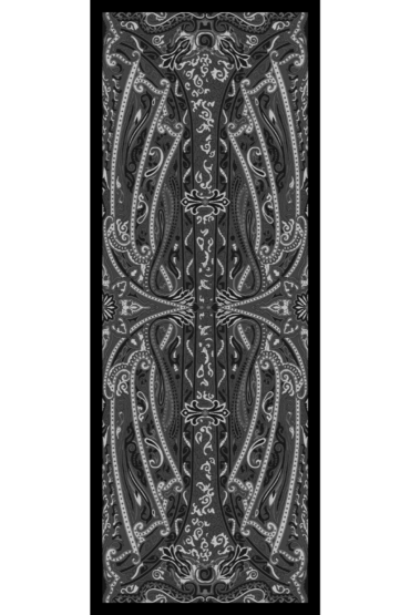 Siyah Manolya Desen Pamuk İpek Şal