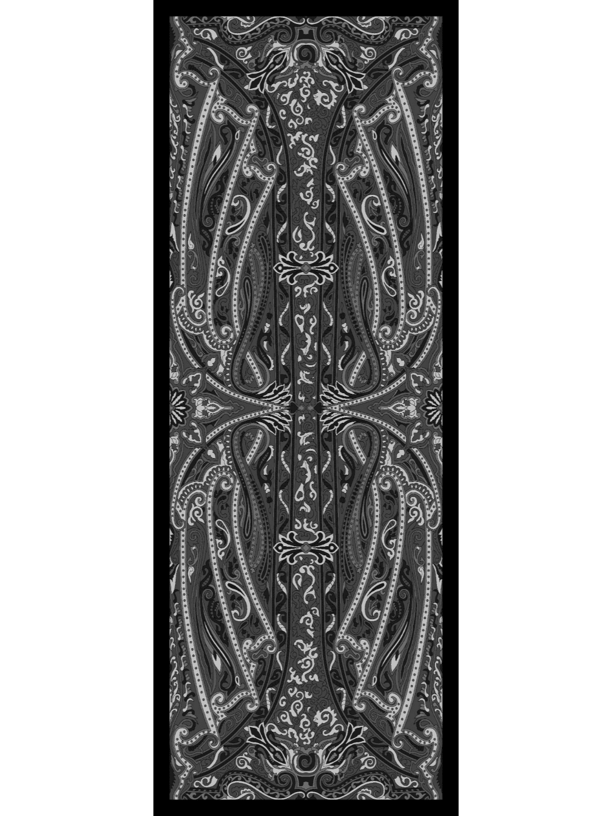 Siyah Manolya Desen Pamuk İpek Şal