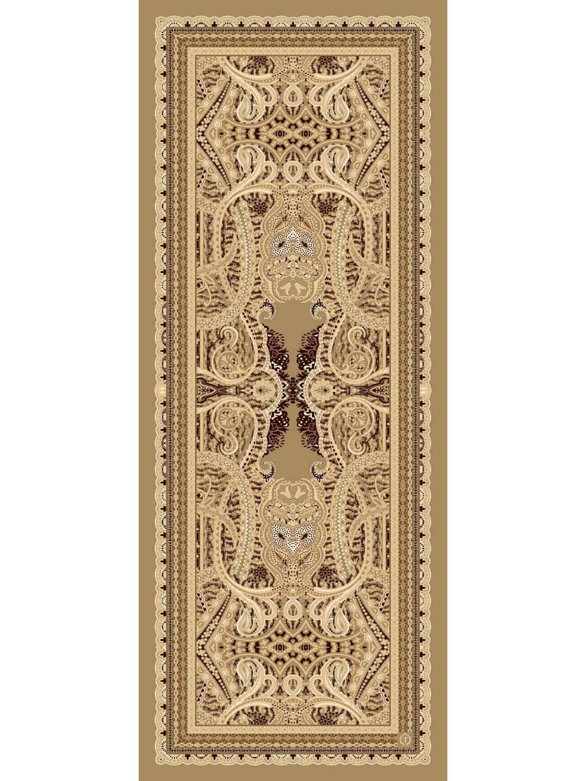 Camel Roze Desen Pamuk İpek Şal