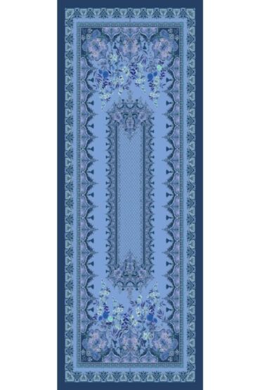 Bebe Mavisi Safir Desenli Yün İpek Şal