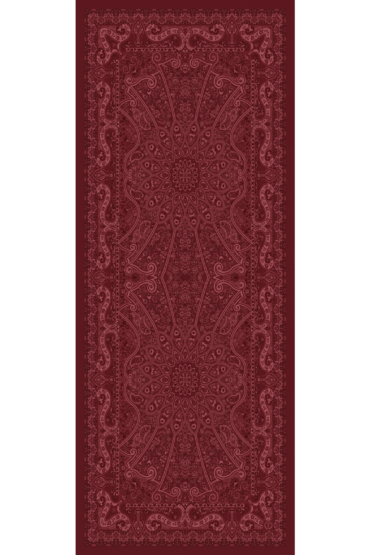 Açık Bordo Zambak Desenli Yün İpek Şal