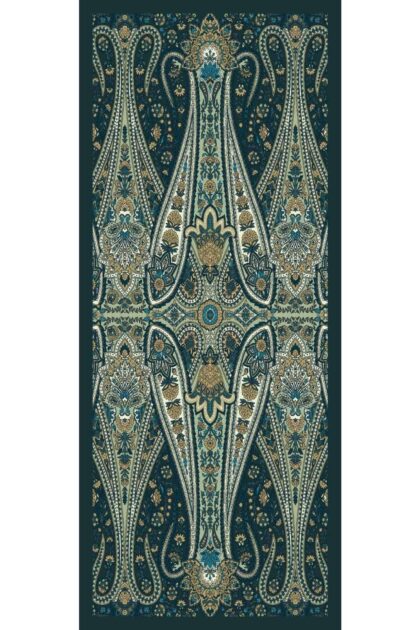 Zümrüt Damask Desen Pamuk İpek Şal