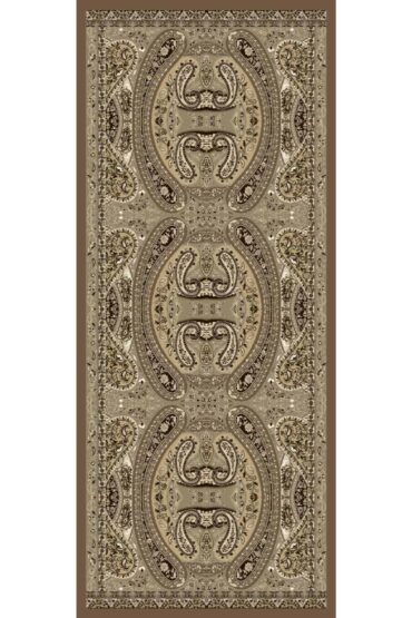 Camel Çini Desen Pamuk İpek Şal