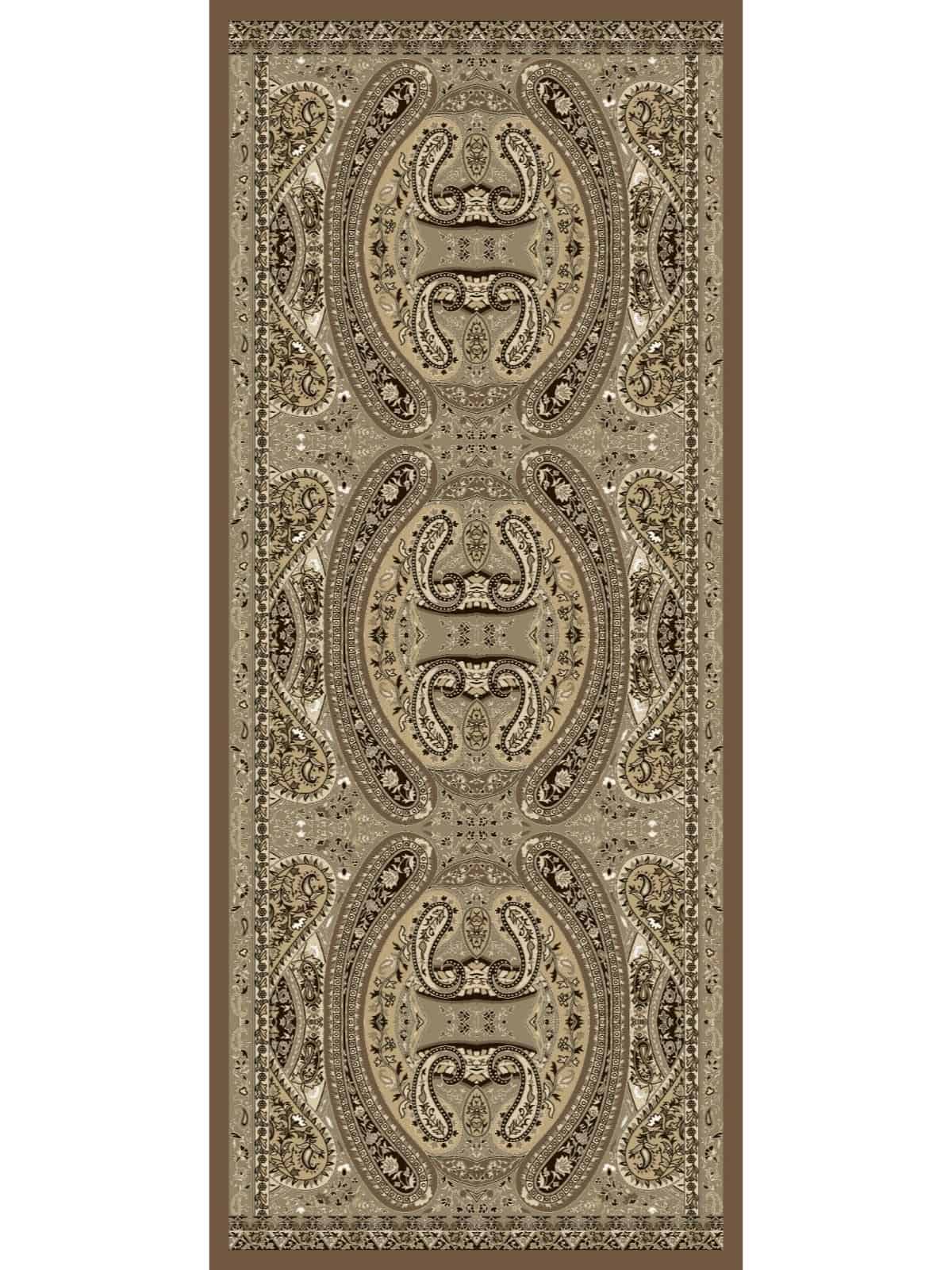 Camel Çini Desen Pamuk İpek Şal