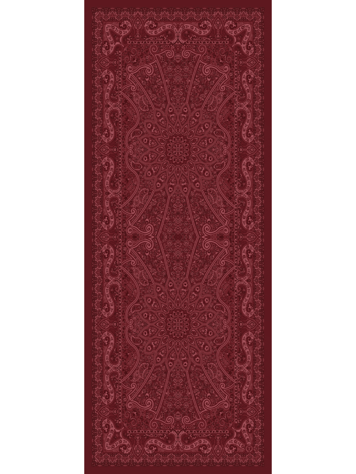 Açık Bordo Zambak Desenli Yün İpek Şal