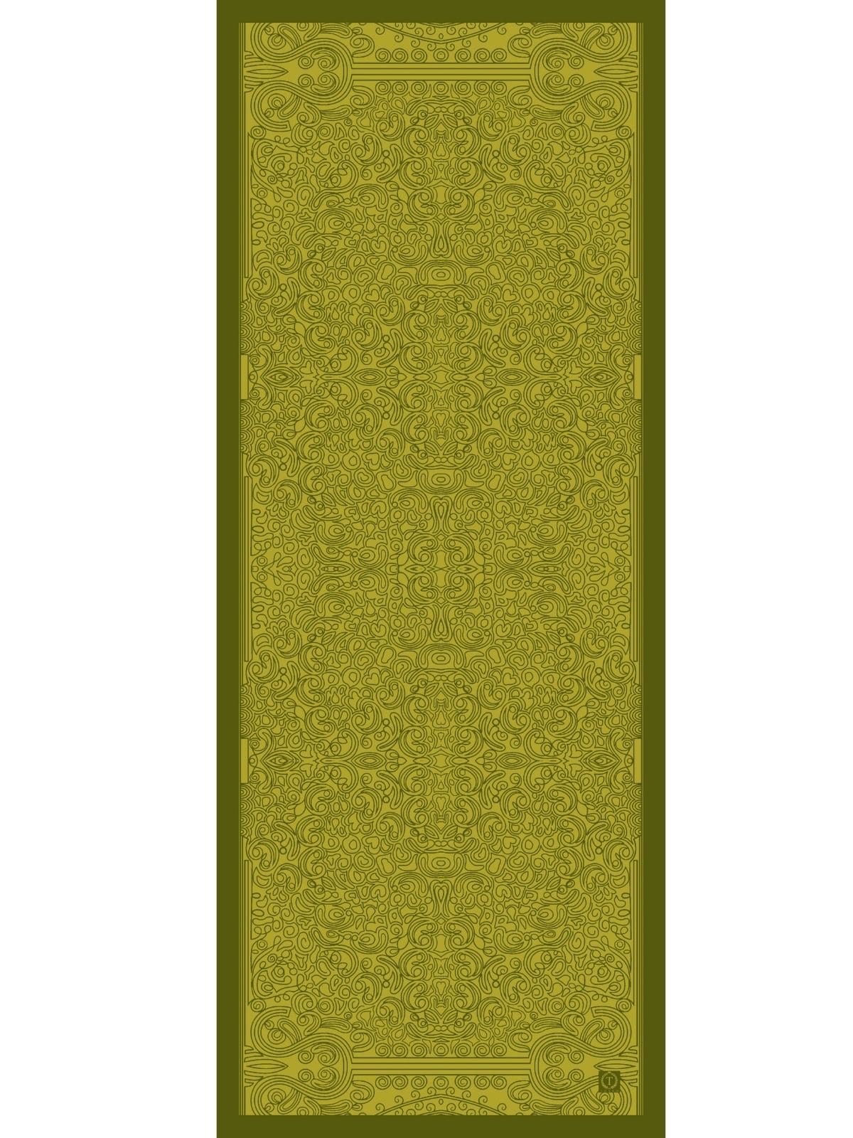 Yağ Yeşili Ebruli Desen Pamuk İpek Şal - Görsel 6