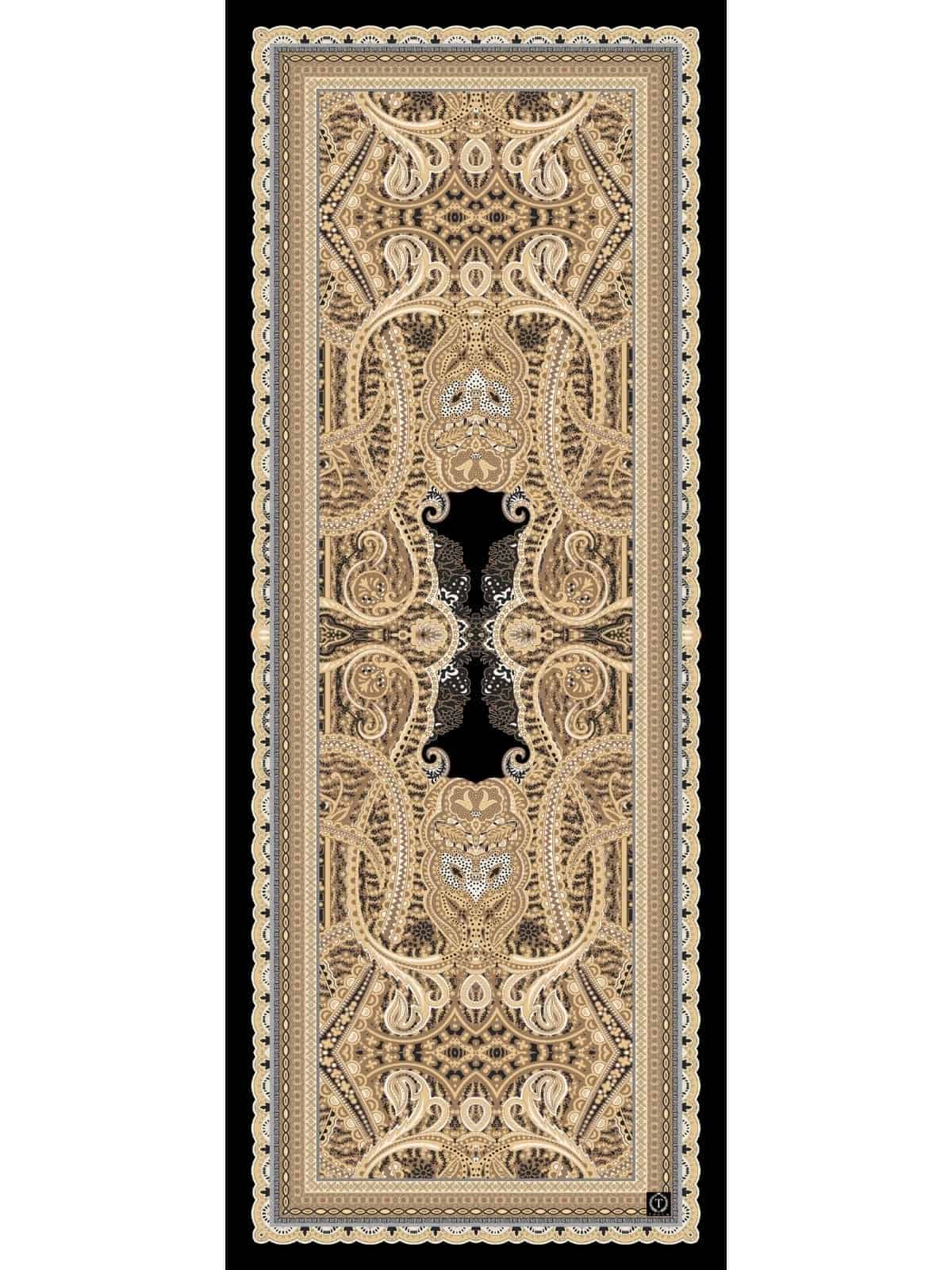 Vizon Roze Desen Pamuk İpek Şal