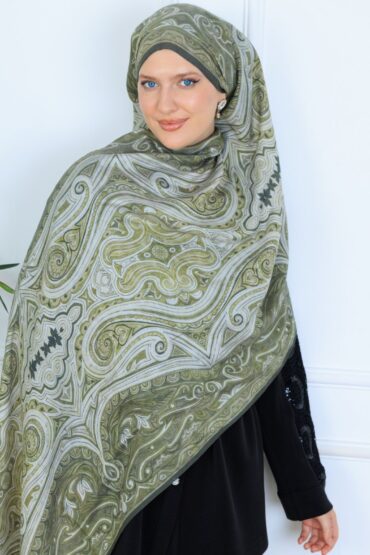 Mirşah Desen Şal 469-021 - V-16 - Koyu Yeşil