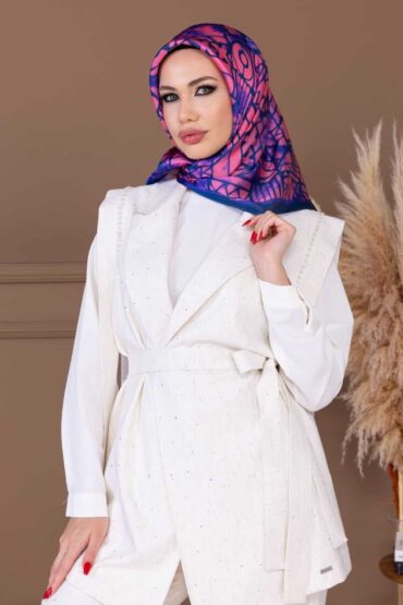 Somon Geometrik Desen Vual Eşarp