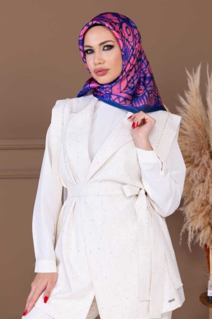 Somon Geometrik Desen Vual Eşarp