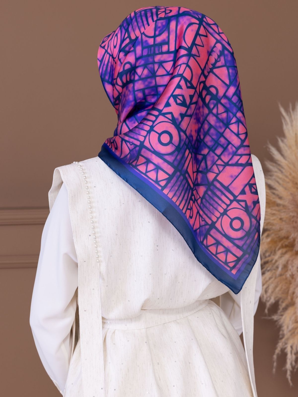 Somon Geometrik Desen Vual Eşarp - Görsel 2