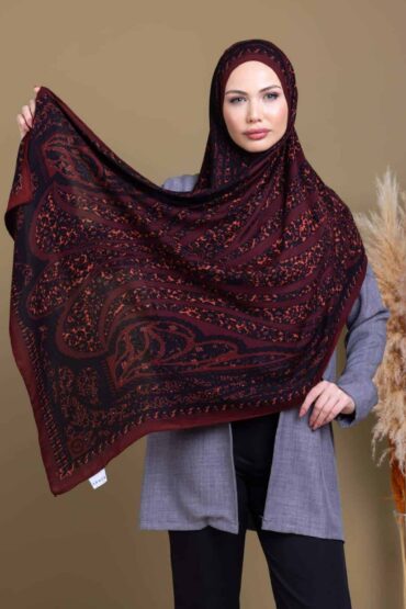 Vişne Lâl Yün İpek Şal