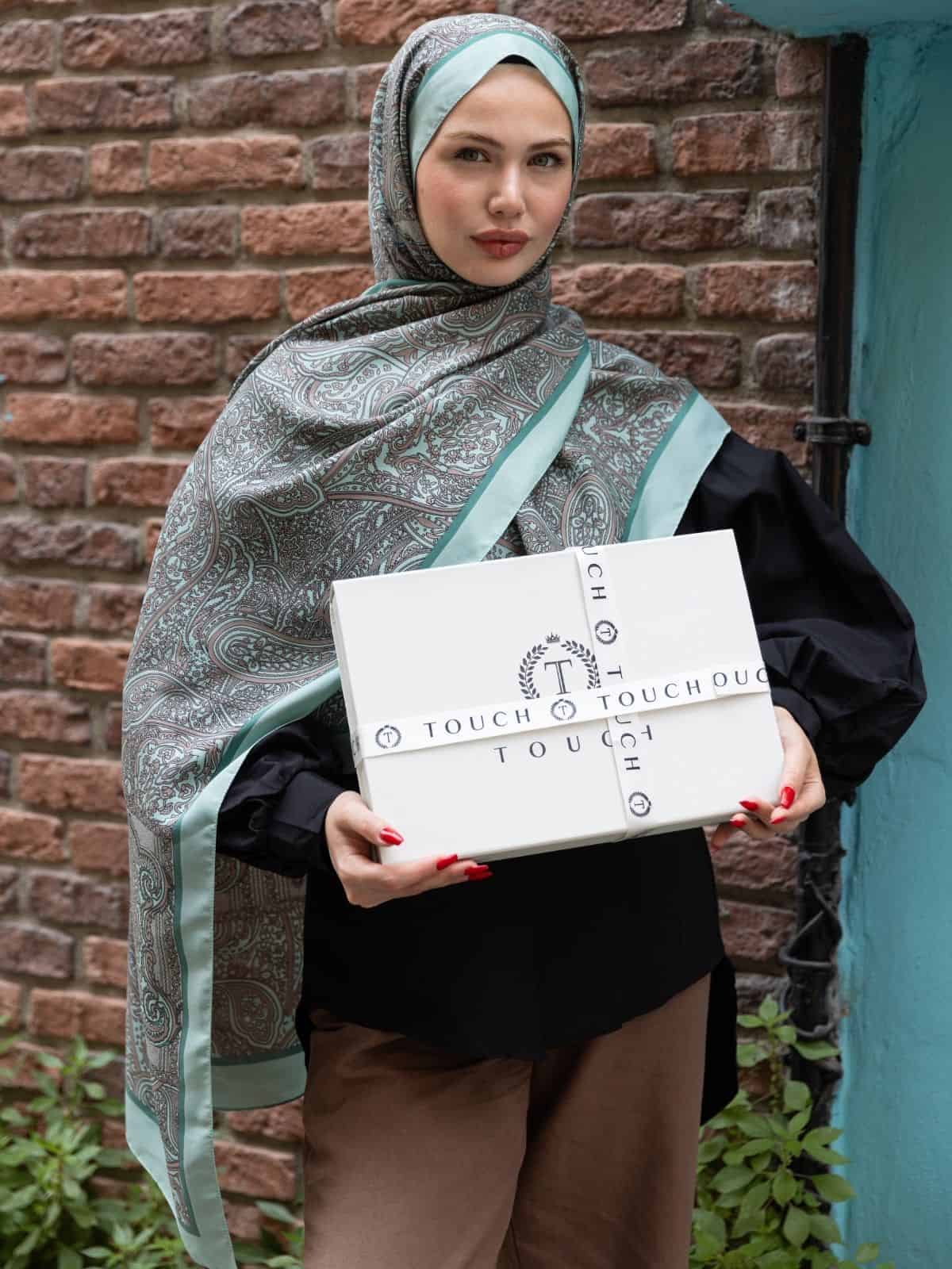 Mint Soléa Desen İpek Pamuk Şal - Görsel 5