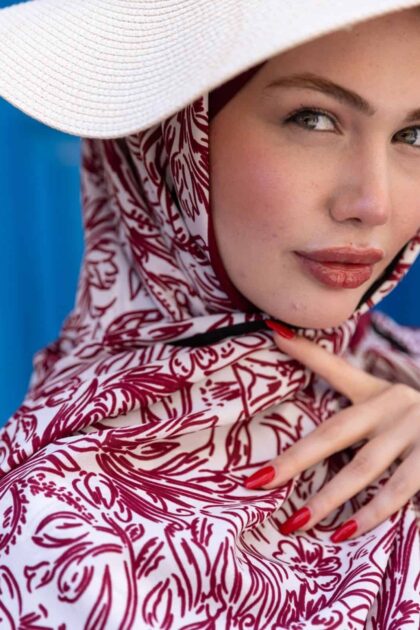 AmineNur'un Seçimi Bordo Sunset İpek Pamuk Şal