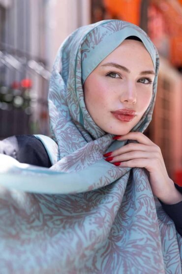 Mint Sunset İpek Pamuk Şal