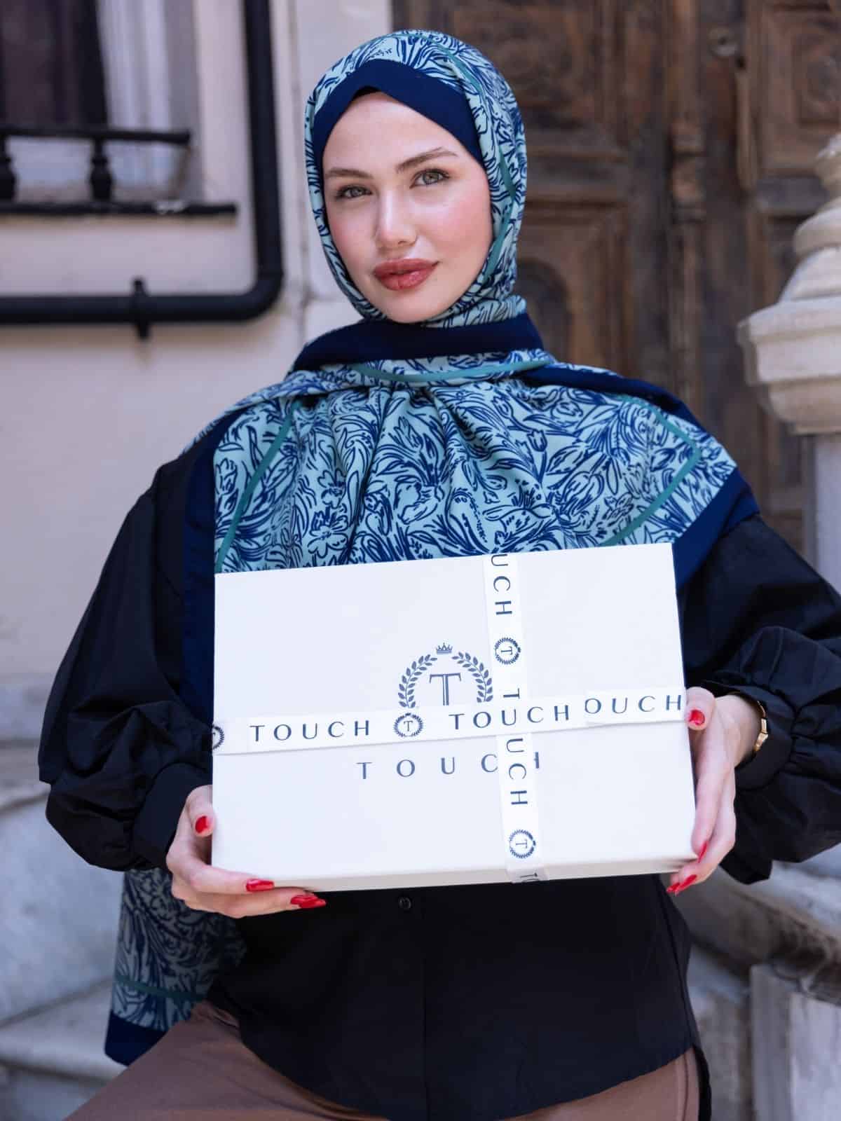 Su Yeşili Sunset İpek Pamuk Şal - Görsel 6