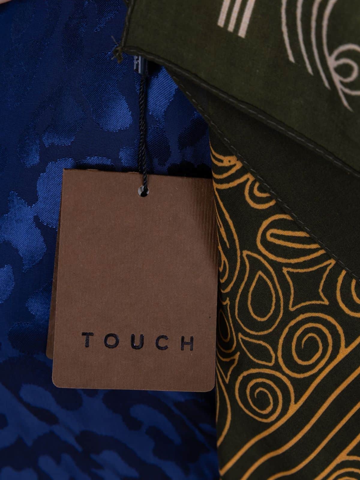 Haki Ebruli Desen Pamuk İpek Şal - Görsel 4