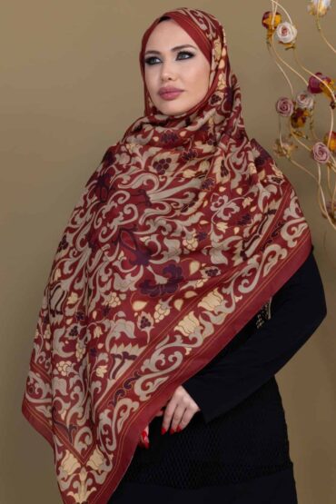 Vişne İberya Pamuk Şal