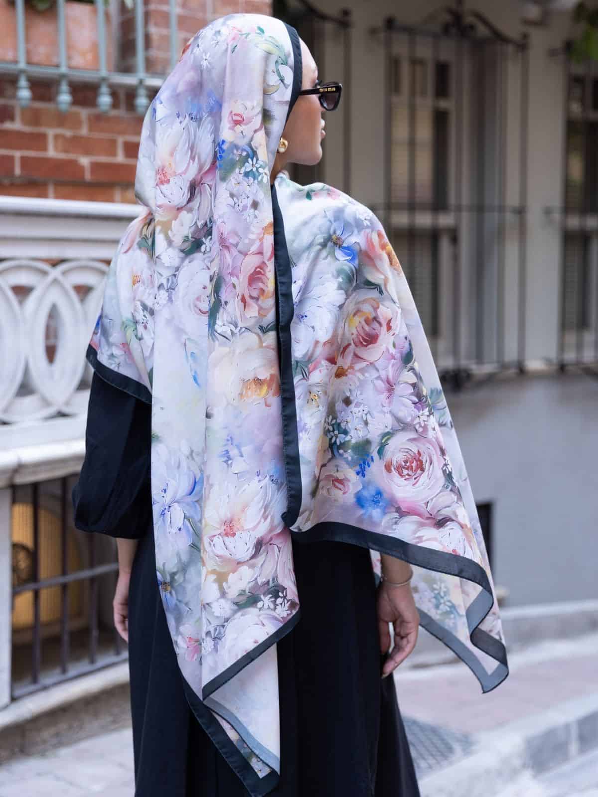 Sütlü Kahve Sole Silken Desen Şal - Görsel 3