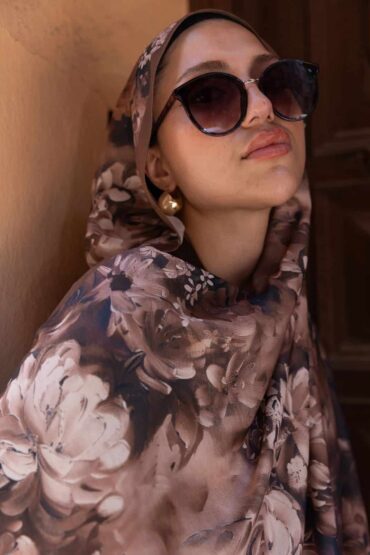 Bronz Sole Silken Desen Şal