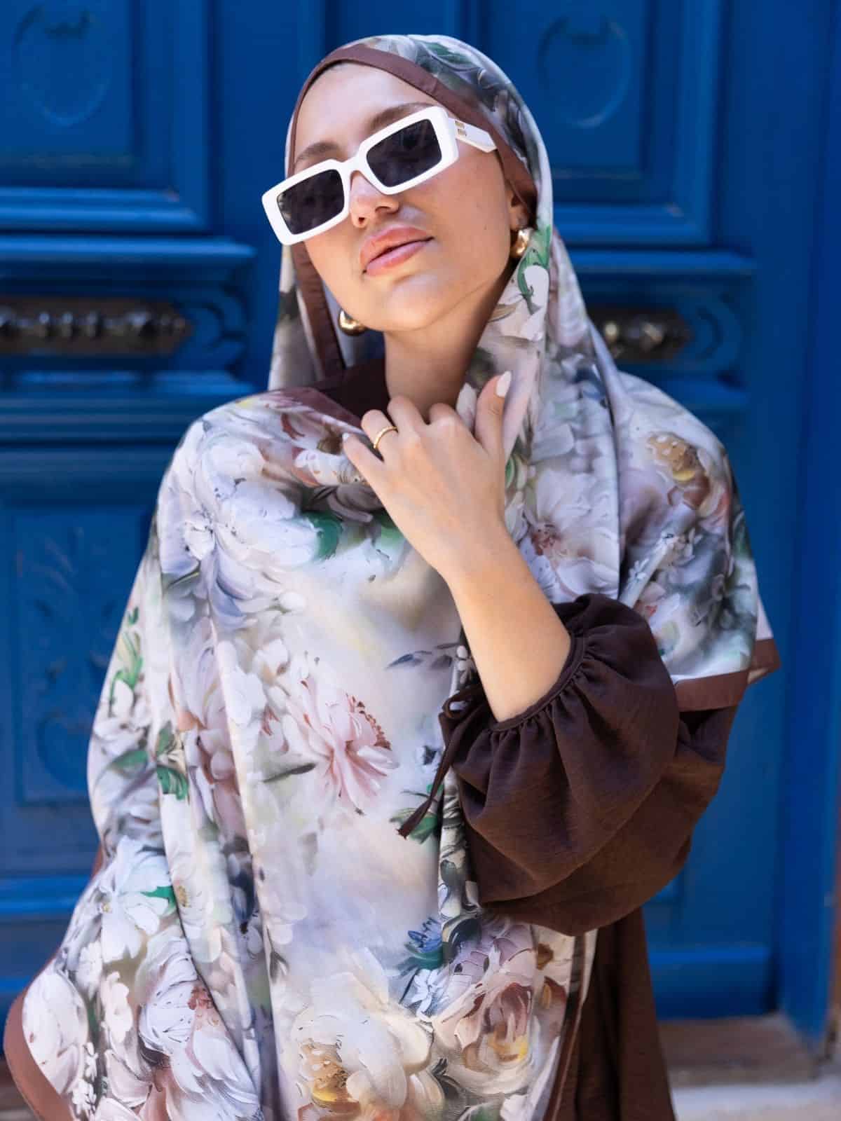 Tarçın Sole Silken Desen Şal - Görsel 3