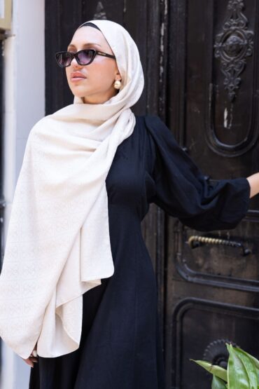 Desen İpeksi Jakar Şal-75896- Latte