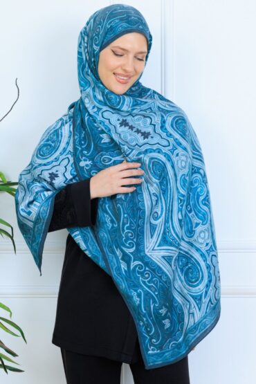 Mirşah Desen Şal  469-021 - V-1 - Gök Mavi