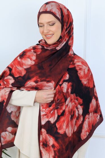 Zemheri Desen Şal 469-023 - V-15 - Bordo